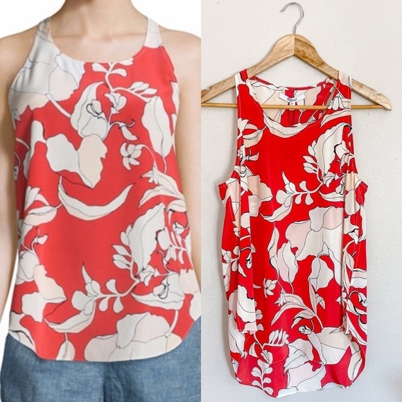 Derek Lam 10 Crosby | NWT Silk Flamenco Floral Tank Blouse, size 10 - Picture 1 of 13